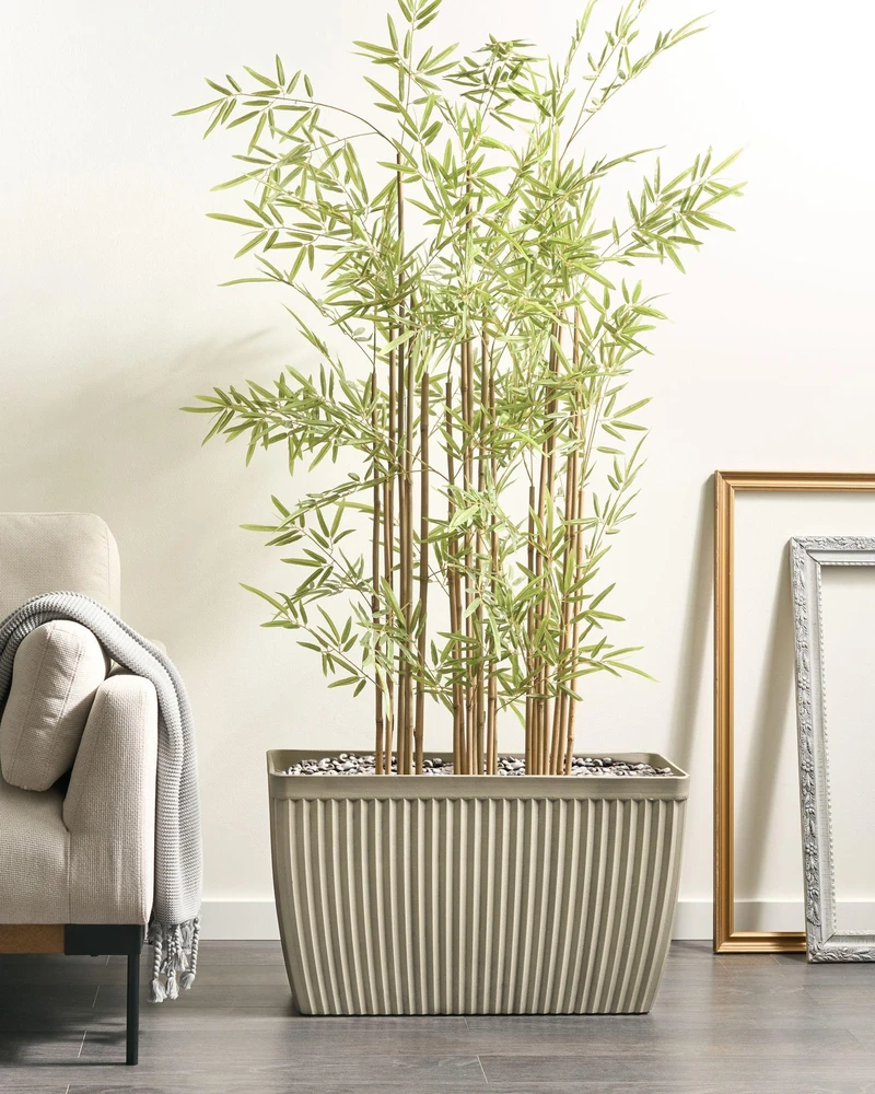 Beliani Gėlių vazonas SISAL 73 cm smėlio spalvos