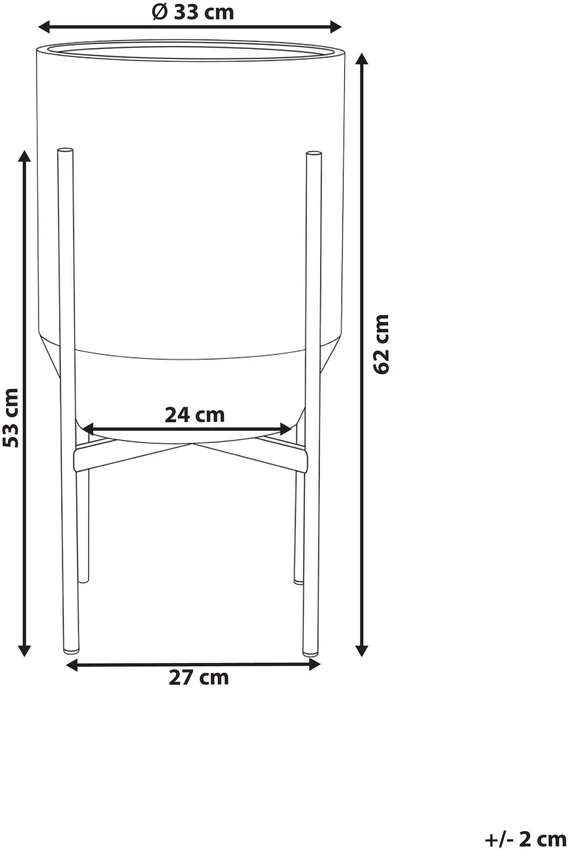 Beliani Gėlių vazonas su kojelėmis HYBRIDUM Metalinis 33 cm Baltas