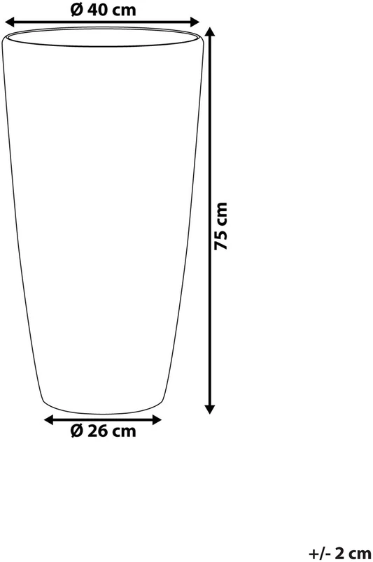 Beliani Gėlių vazonas TSERIA 40 cm baltas