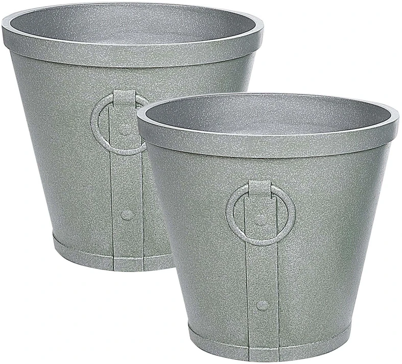 Beliani Gėlių vazonas VARI 45 cm pilkas