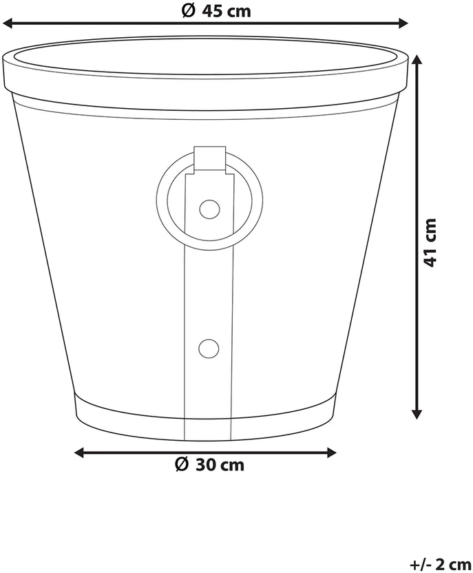 Beliani Gėlių vazonas VARI 45 cm pilkas
