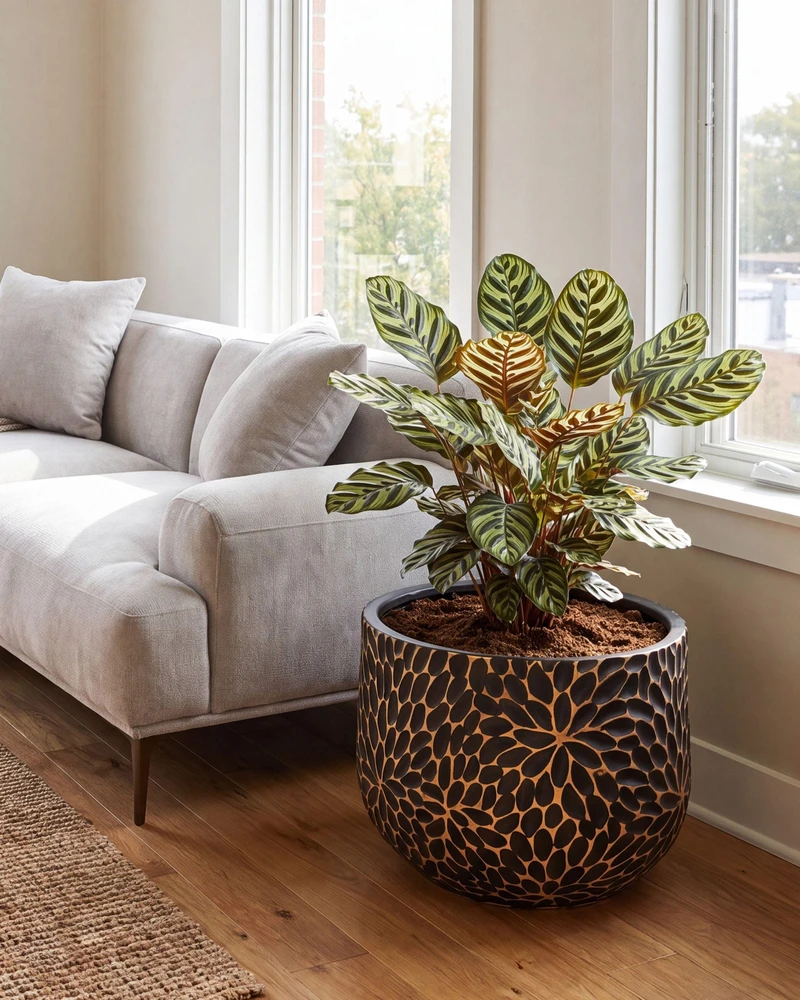Beliani Gėlių vazonas VENTINA 54 cm juodas