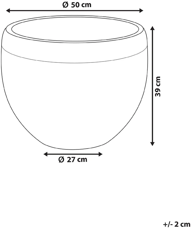 Beliani Gėlių vazonas ZAKROS 50 cm pilkas