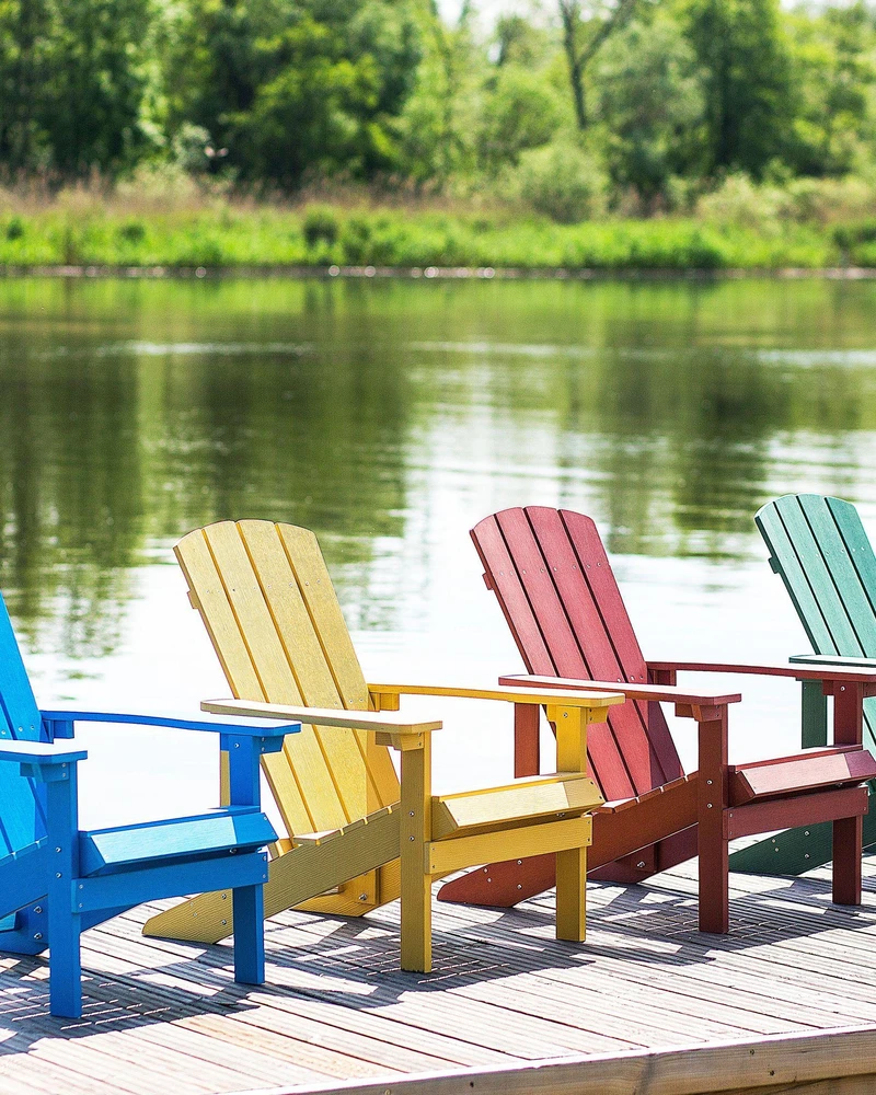 Beliani Geltona sodo kėdė ADIRONDACK