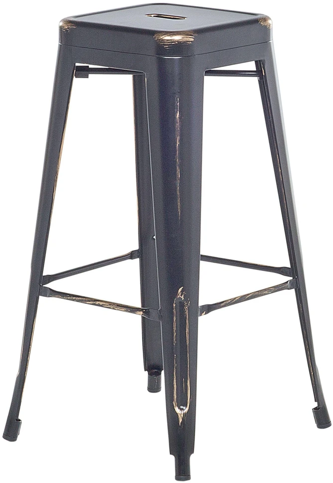 Beliani Hokerų komplektas CABRILLO Metalinis Juodas 2 vnt.