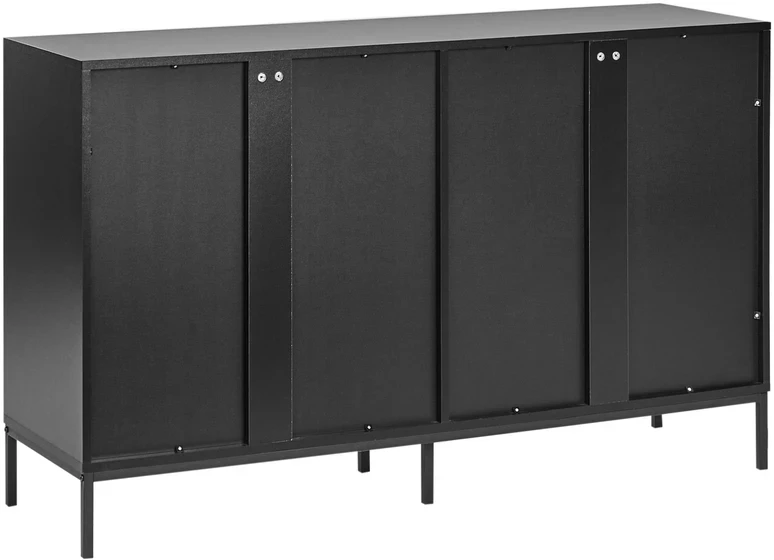 Beliani Indauja su stiklinėmis durelėmis LANGFORD 137 cm juoda