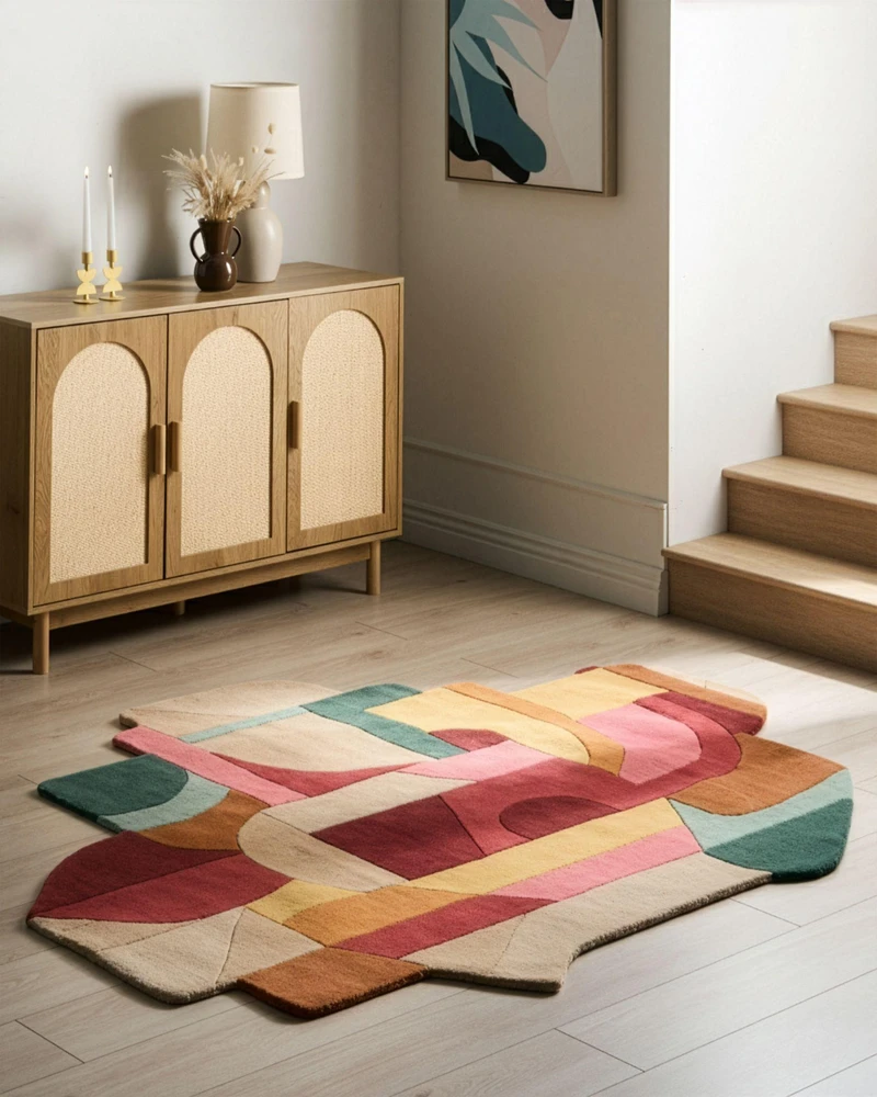 Beliani INDORE spalvingas vilnonis kilimas 160 x 230 cm