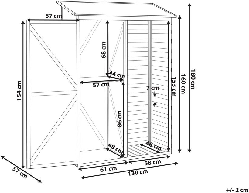 Beliani Įrankių namelis CENGIO 130 cm 57 cm pilkas
