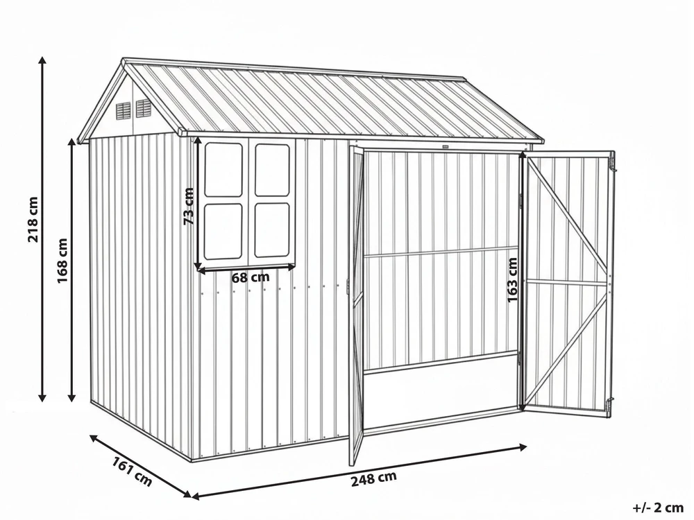 Beliani Įrankių namelis NOCCIANO 248 cm 161 cm rudas