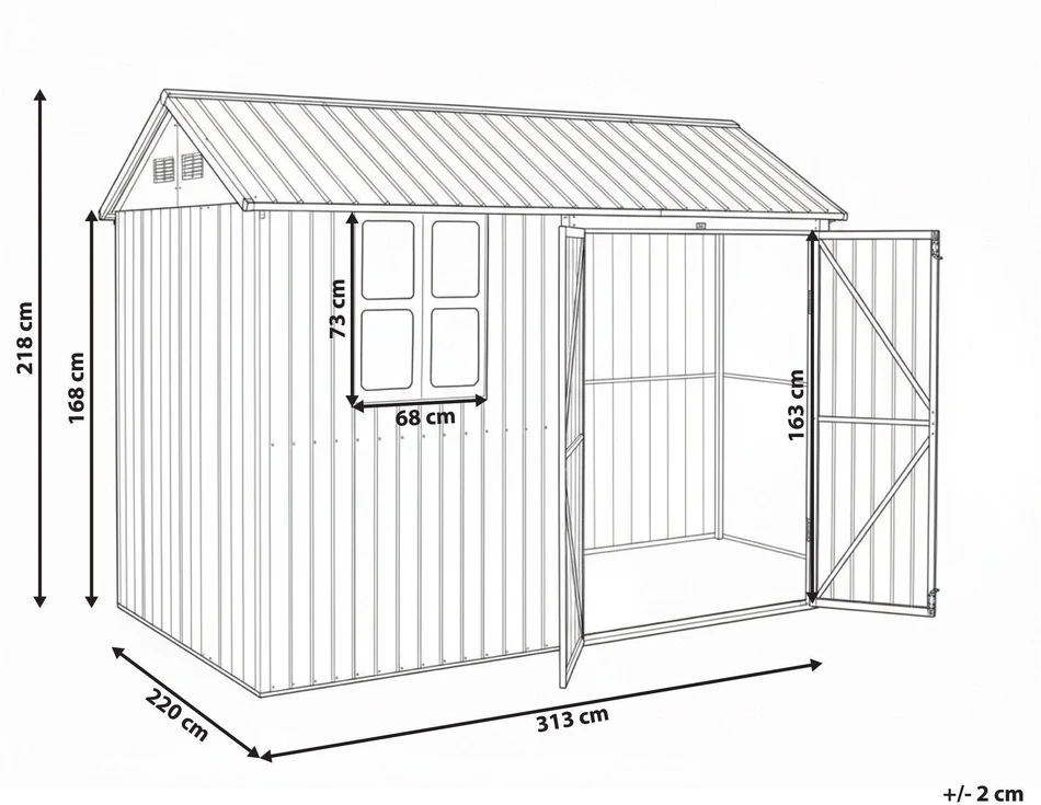 Beliani Įrankių namelis NOCCIANO 313 cm 220 cm rudas