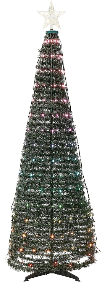 Beliani Išmanioji LED grindų kalėdinė dekoracija, valdoma programėle SAARLOQ eglutė 160 cm, žalia