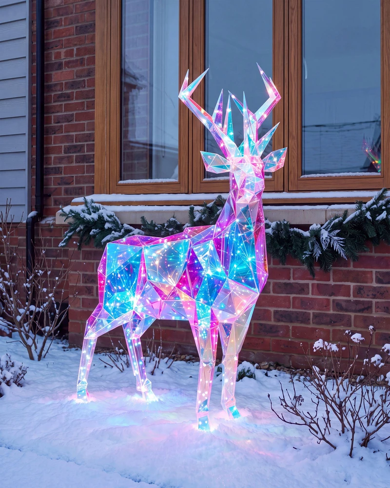 Beliani Išmanioji LED sodo dekoracija POLARIS, valdoma programėle, 90 cm elnias, spalvinga