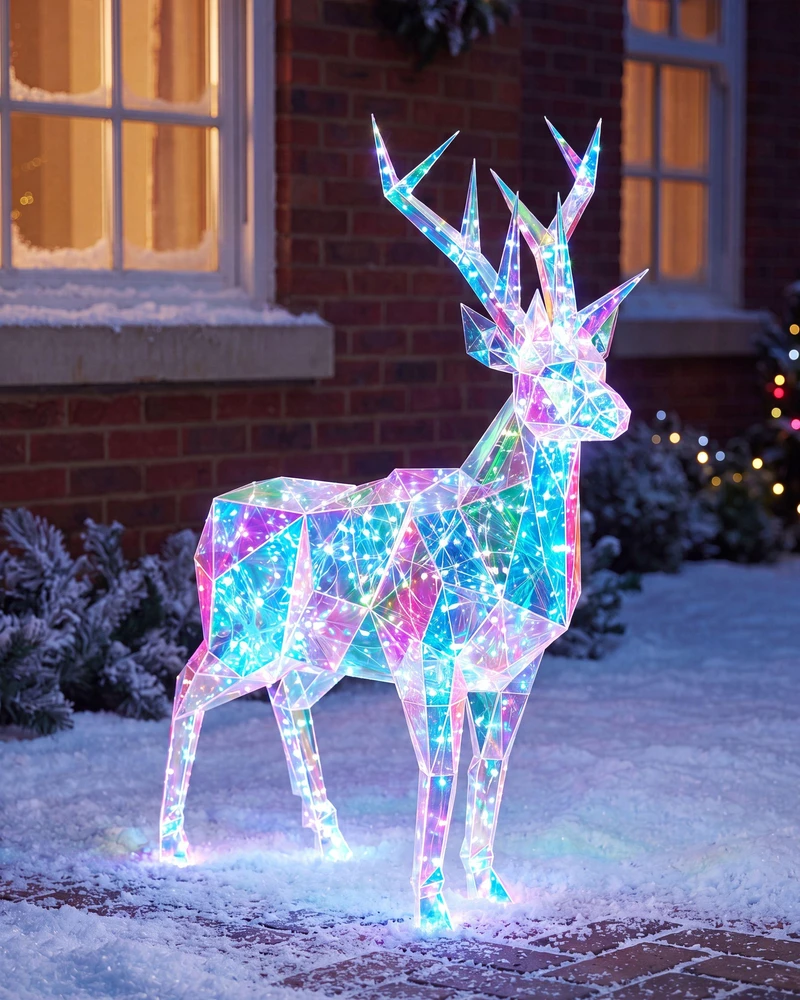 Beliani Išmanioji LED sodo dekoracija POLARIS, valdoma programėle, 90 cm elnias, spalvinga