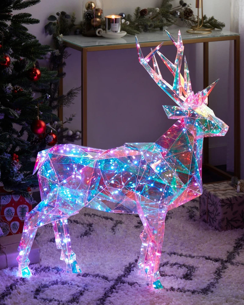 Beliani Išmanioji LED sodo dekoracija POLARIS, valdoma programėle, 90 cm elnias, spalvinga