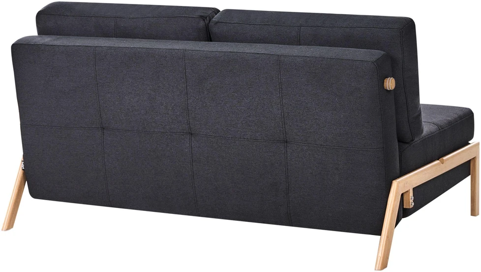 Beliani Išskleidžiama 2 vietų sofa EDLAND, juoda