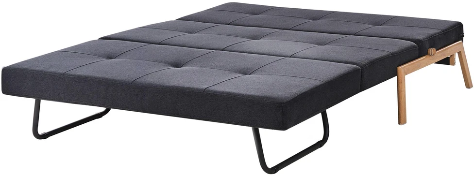 Beliani Išskleidžiama 2 vietų sofa EDLAND, juoda