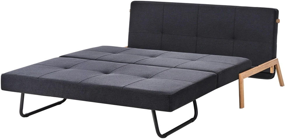 Beliani Išskleidžiama 2 vietų sofa EDLAND, juoda
