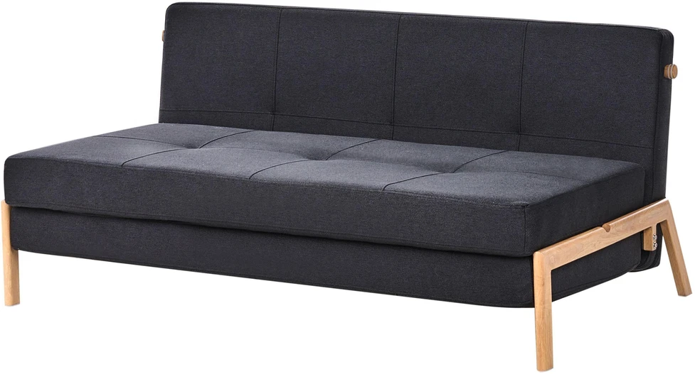 Beliani Išskleidžiama 2 vietų sofa EDLAND, juoda