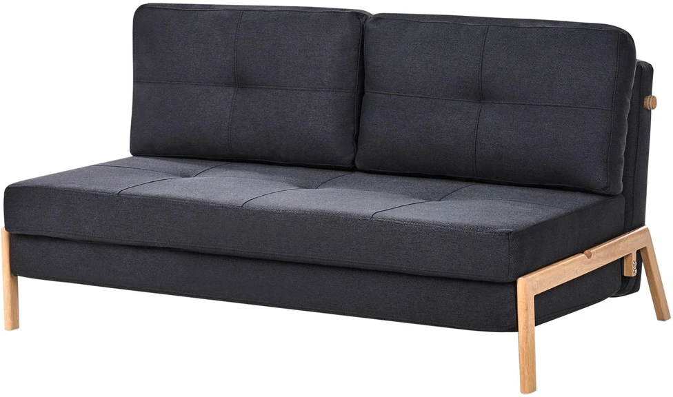 Beliani Išskleidžiama 2 vietų sofa EDLAND, juoda