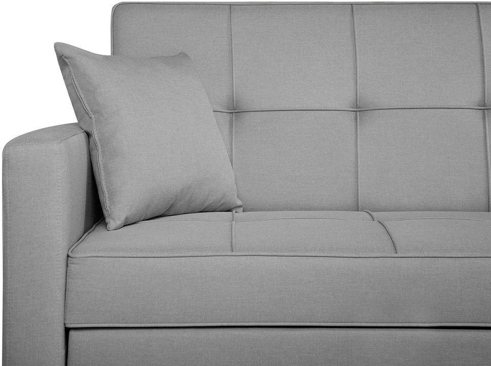 Beliani Išskleidžiama 3-vietė sofa GLOMMA šviesiai pilka