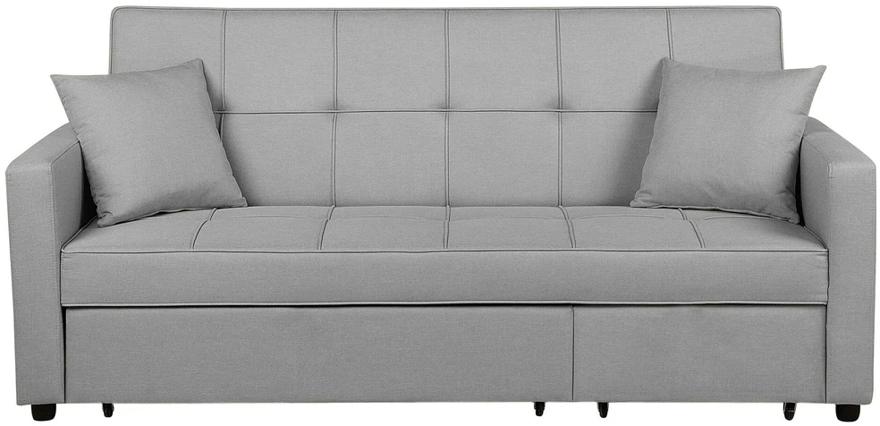 Beliani Išskleidžiama 3-vietė sofa GLOMMA šviesiai pilka