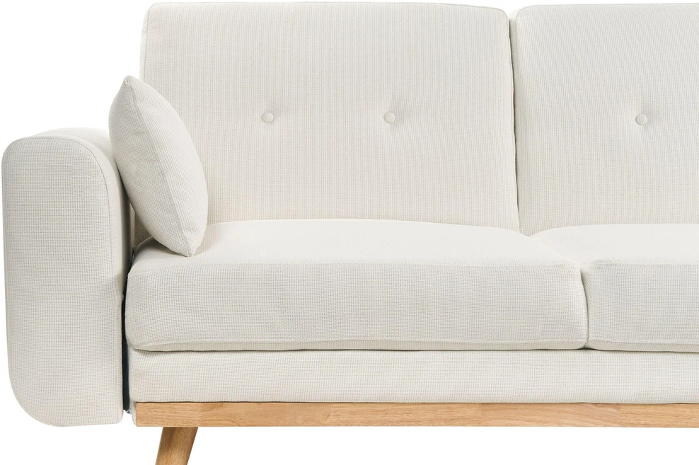 Beliani Išskleidžiama 3 vietų kampinė sofa KAARINA, balta, kairinė