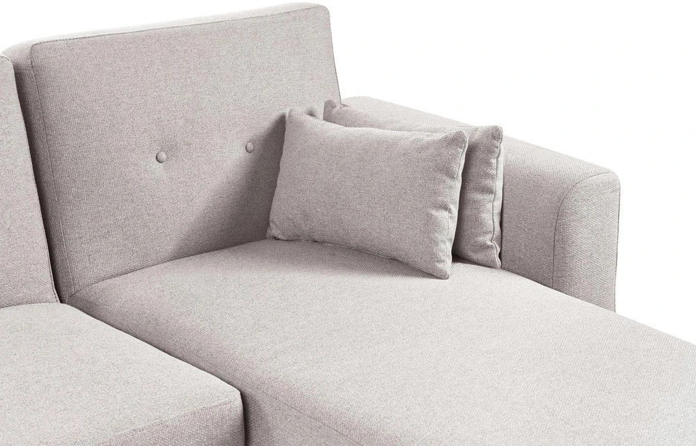 Beliani Išskleidžiama 3 vietų kampinė sofa KAARINA, pilka, kairinė
