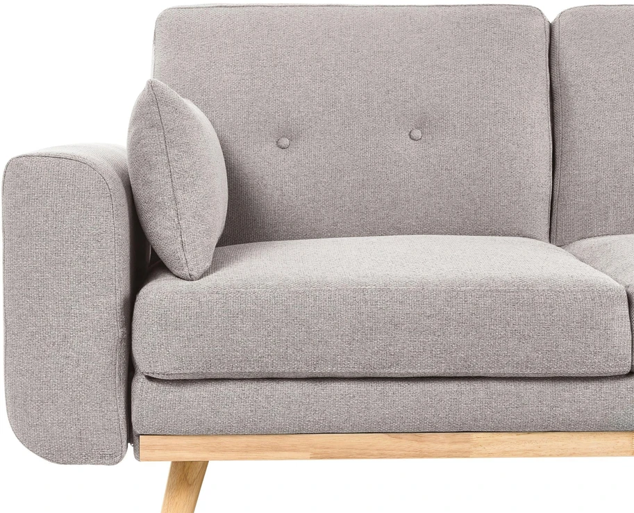 Beliani Išskleidžiama 3 vietų kampinė sofa KAARINA, pilka, kairinė