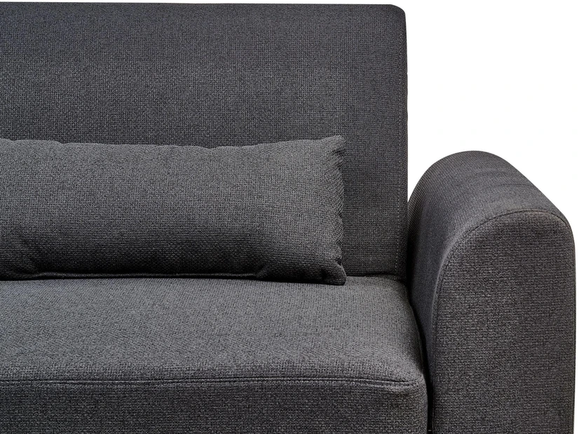 Beliani Išskleidžiama 3 vietų kampinė sofa OLLSTA, juoda, dešininė