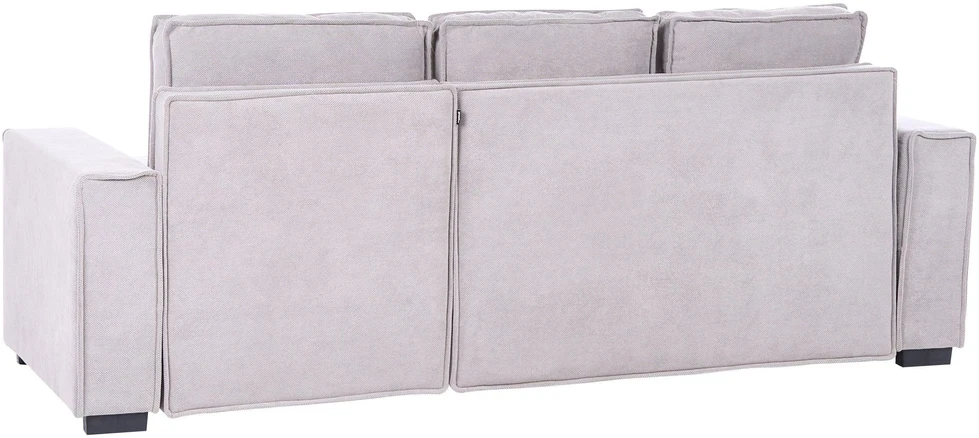 Beliani Išskleidžiama 3 vietų kampinė sofa EDANE, pilka, su patalynės dėže, kairinė
