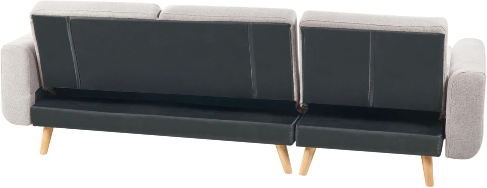 Beliani Išskleidžiama 3 vietų kampinė sofa KAARINA, pilka, kairinė