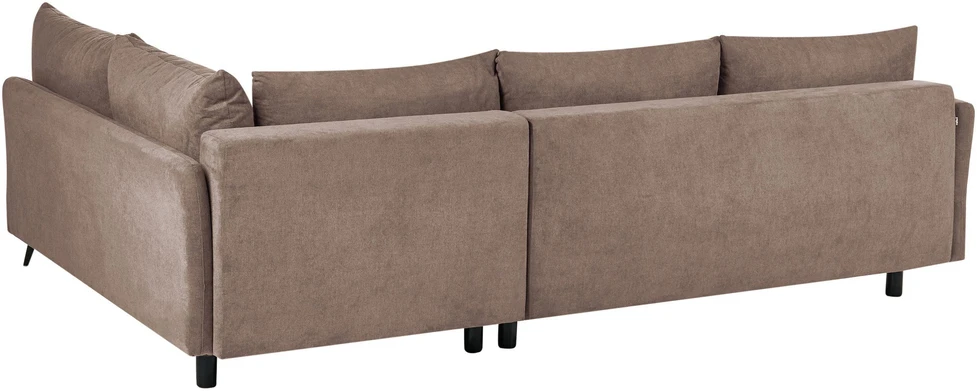 Beliani Išskleidžiama 3 vietų kampinė sofa KOGE, ruda, su patalynės dėže, kairinė