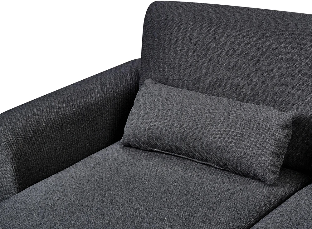 Beliani Išskleidžiama 3 vietų kampinė sofa OLLSTA, juoda, dešininė
