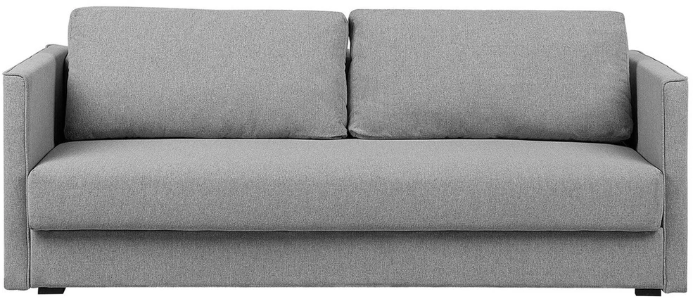 Beliani Išskleidžiama 3 vietų sofa EKSJO šviesiai pilka su patalynės dėže