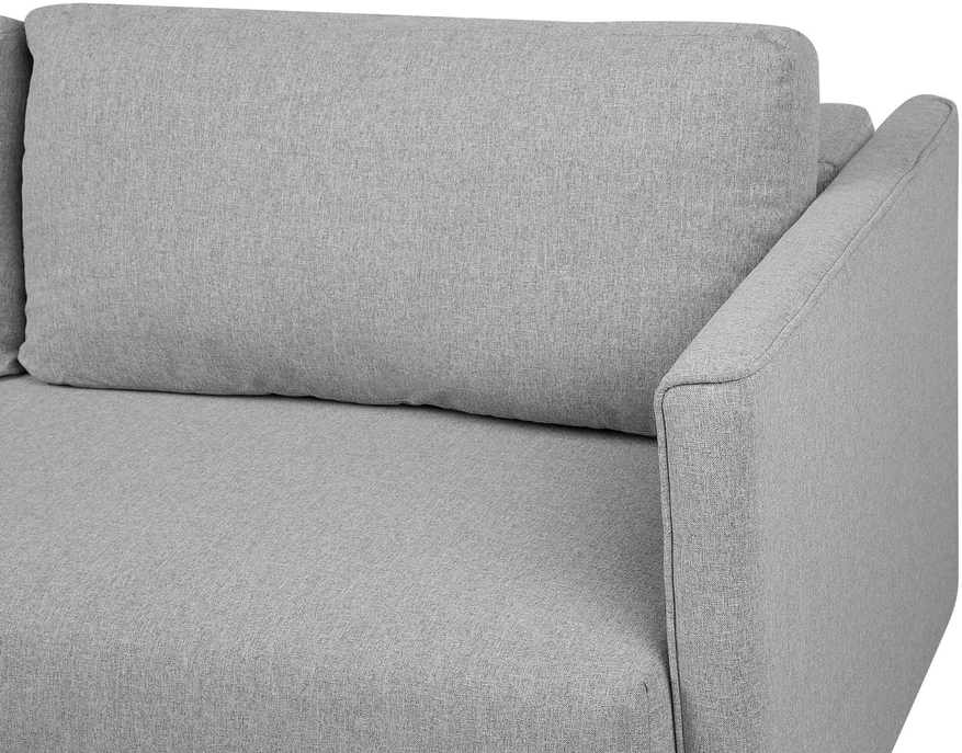 Beliani Išskleidžiama 3 vietų sofa EKSJO šviesiai pilka su patalynės dėže