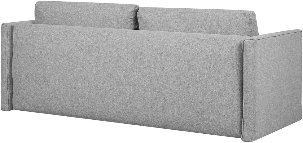 Beliani Išskleidžiama 3 vietų sofa EKSJO šviesiai pilka su patalynės dėže