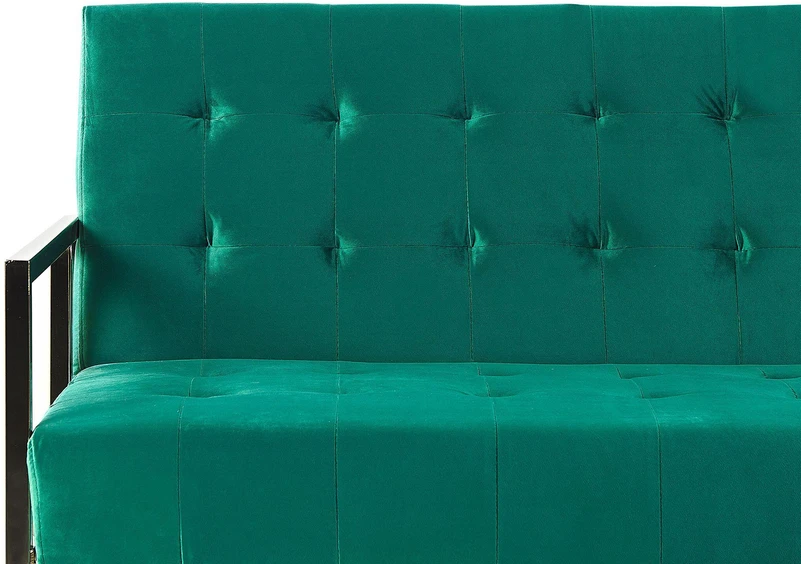 Beliani Išskleidžiama 3 vietų sofa MARSTAL, veliūras, smaragdinė