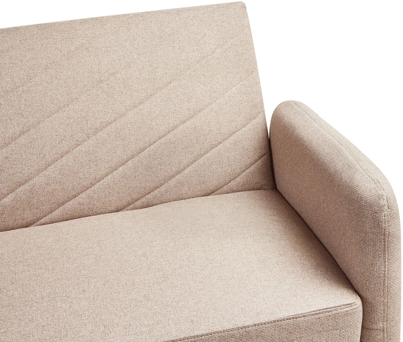 Beliani Išskleidžiama 3 vietų sofa SENJA iš sintetinio lino, šviesiai ruda