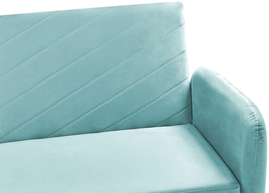 Beliani Išskleidžiama 3 vietų sofa SENJA, veliūrinė, mėlyna