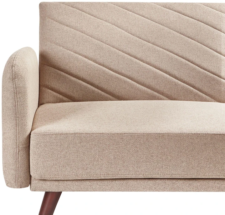 Beliani Išskleidžiama 3 vietų sofa SENJA iš sintetinio lino, šviesiai ruda