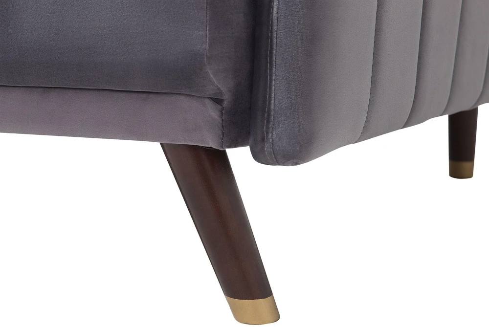 Beliani Išskleidžiama 3 vietų sofa SENJA, veliūras, pilka