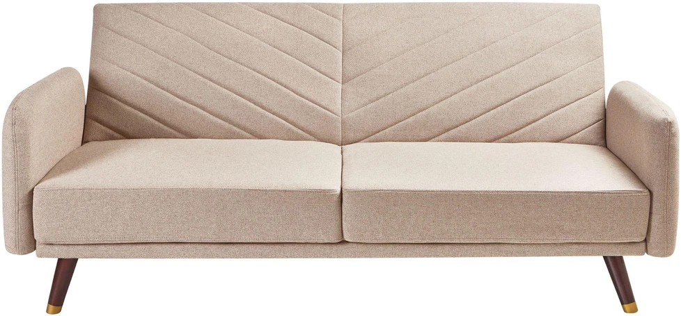 Beliani Išskleidžiama 3 vietų sofa SENJA iš sintetinio lino, šviesiai ruda