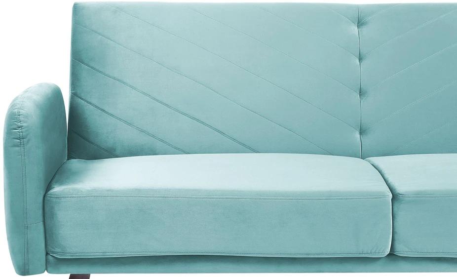 Beliani Išskleidžiama 3 vietų sofa SENJA, veliūrinė, mėlyna