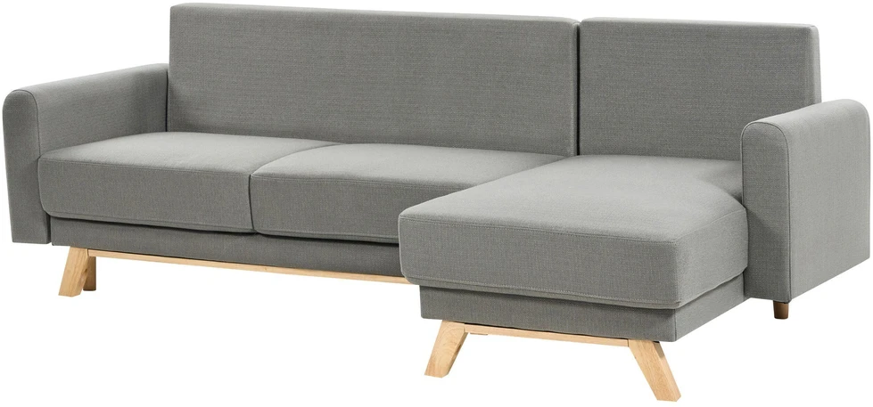 Beliani Išskleidžiama 3 vietų sofa SIRO pilkos spalvos su patalynės dėže, kairinė