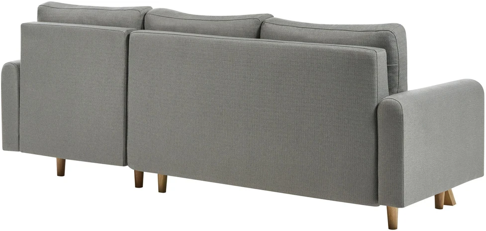 Beliani Išskleidžiama 3 vietų sofa SIRO pilkos spalvos su patalynės dėže, kairinė