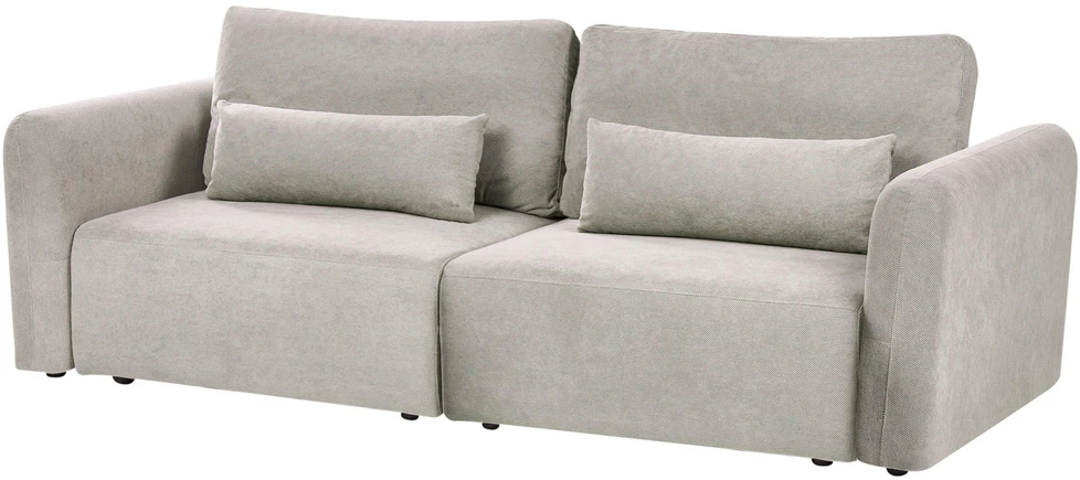 Beliani Išskleidžiama 3 vietų sofa VAXHOLM, pilka su patalynės dėže