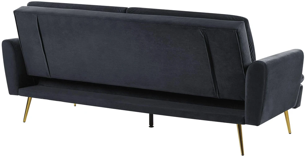 Beliani Išskleidžiama 3 vietų sofa VETTRE Velūras Juoda