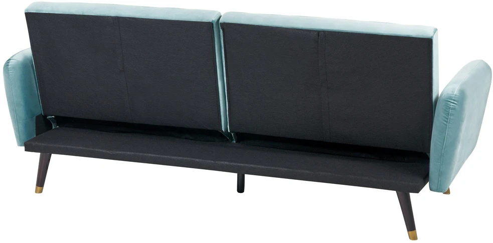Beliani Išskleidžiama 3 vietų sofa VIMMERBY mėlyno aksomo