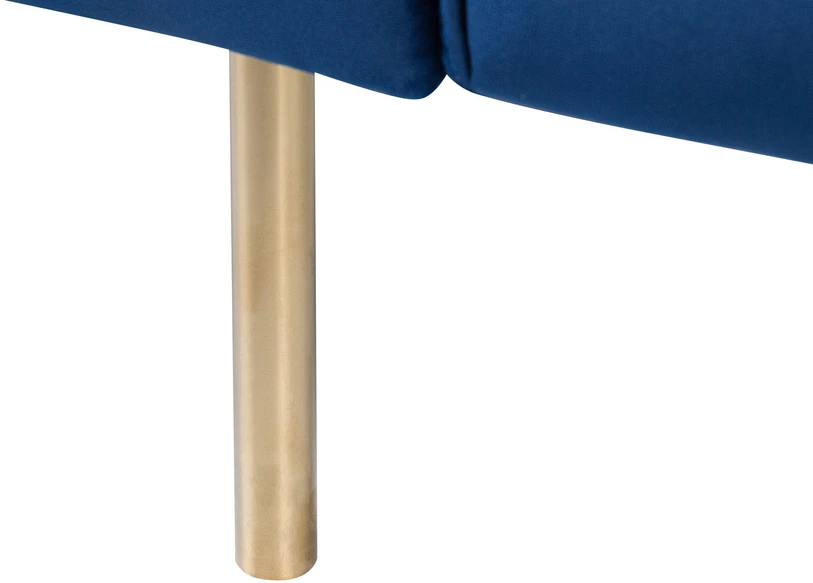 Beliani Išskleidžiama 3 vietų sofa VISNES, tamsiai mėlynas veliūras
