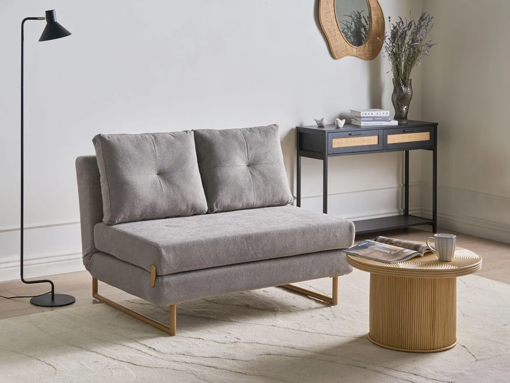 Beliani Išskleidžiama dvivietė sofa JERSLEV, pilka